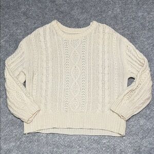 Homemade Cream Cable Knit Sweater